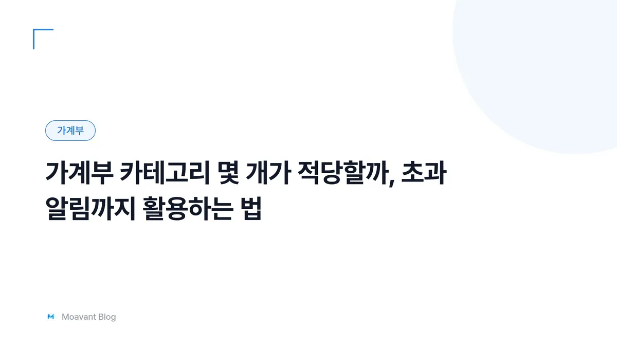가계부 카테고리별 예산과 초과 알림을 상징하는 그래픽 이미지