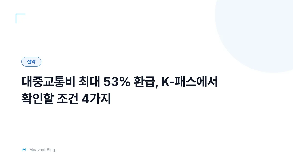 대중교통비 환급 제도를 소개하는 절약 카테고리 대표 이미지