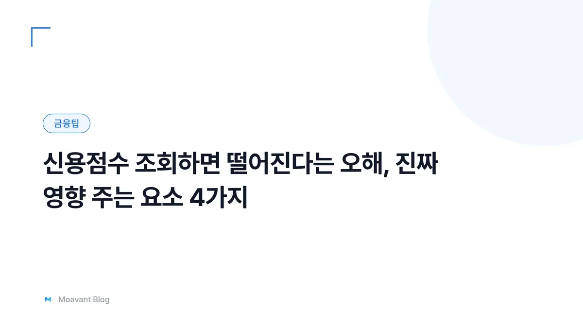 신용점수 조회와 평가 요소를 설명하는 대표 이미지